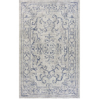 5 X 8 Blue Ornate Indoor Outdoor Area Rug