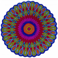 8 Round Pink Floral Edged Area Rug