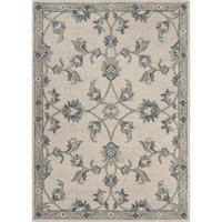 5 X 7' Beige And Blue Filigree Area Rug