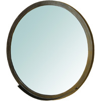 Gold Cast Aluminum Round Wall Mirror