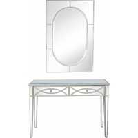 Silver Glass Mirror And Console Table