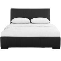 Black Upholstered King Platform Bed