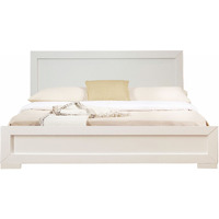 White Wood Queen Platform Bed