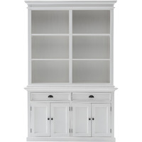 Classic White Buffet Hutch Unit With 6 Shelves