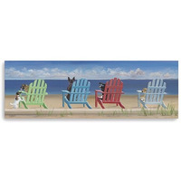60"" Dogs At The Beach Canvas Wall Art