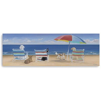 60"" X 20"" Dogs Perfect Beach Day Canvas Wall Art