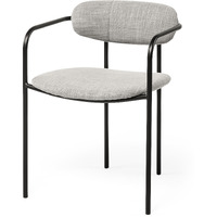 Set Of 2 Black And Heathered Gray Dining Chairs