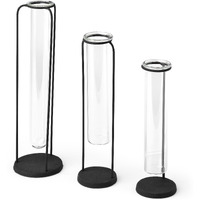 Set Of Three Test Tube Stand Vases