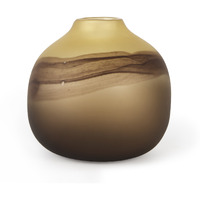 8"" Brown And Beige Smoky Sand Dunes Glass Vase