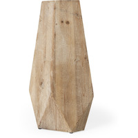 19"" Natural Stain Geometric Wooden Vase