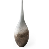 21"" Heavenly Taupe And Gray Handblown Spunglass Vase