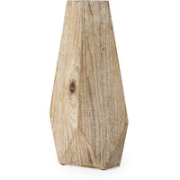 15"" Natural Stain Geometric Wooden Vase