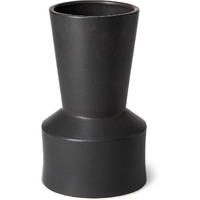9"" Matte Black Contempo Deco Ceramic Vase