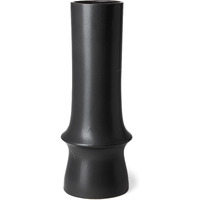 17"" Matte Black Contempo Deco Ceramic Vase
