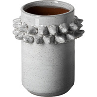 7"" Organic Style Whitewash Spikely Ceramic Vase