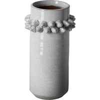 11"" Organic Style Whitewash Spikely Ceramic Vase