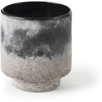6"" Black Brown And Gray Ombre Textured Ceramic Vase