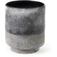9"" Black Brown And Gray Ombre Textured Ceramic Vase