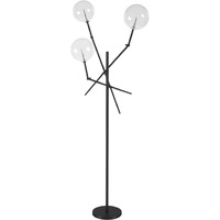 Black Tri Globe Contemporary Metal Floor Lamp