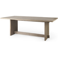 Light Brown Modern Rustic Wooden Dining Table