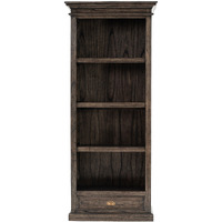 Black Wash Bookcase With One Drawer