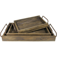Set Of Three Wooden Trays