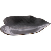 Black Begonia Leaf Ceramic Serving Tray