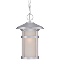 Brushed Silver Round White Glass Hanging Light