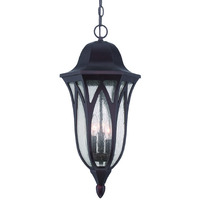 Xl Matte Black Geometric Glass Hanging Light