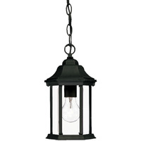 Narrow Matte Black Glass Lantern Hanging Light