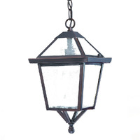 Antique Bronze Glass Hanging Lantern Light