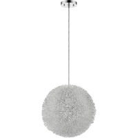 Luminary 1-Light Metallic Silver Pendant With Hand Woven Aluminum Wire Shade (12"")