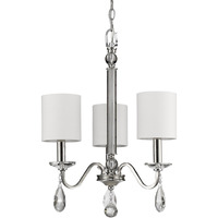 Lily 3-Light Polished Nickel Chandelier With Fabric Shades And Crystal Accents