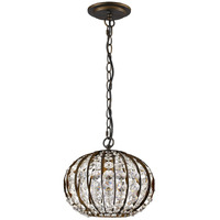 Olivia 1-Light Oil-Rubbed Bronze Crystal Globe Pendant