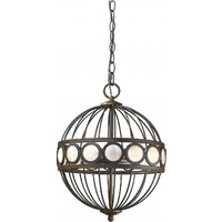 Aria 3-Light Oil-Rubbed Bronze Globe Pendant With Mother Of Pearl Accents