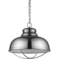Ansen 1-Light Polished Nickel Pendant With Gloss White Interior Shade