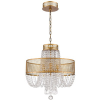 Viola 4-Light Antique Gold Crystal Chandelier