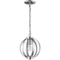 Nevaeh 1-Light Chrome Globe Pendant With Crystal Accents