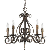 Lydia 5-Light Russet Chandelier With Melted Wax Tapers