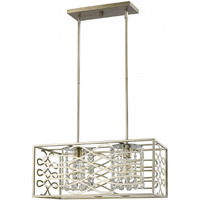 Brax 2-Light Washed Gold Island Pendant With Crystal Accents