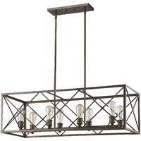 Brooklyn 8-Light Oil-Rubbed Bronze Island Pendant With Metal Framework Shade
