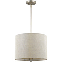 Daria 3-Light Washed Gold Pendant With Washed Gold And White Drum Shade