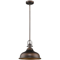 Antique Bronze Hanging Light With Dome Shade