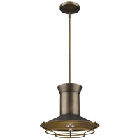 Newport 1-Light Tin Coated Pendant With Raw Brass Interior Shade And Louver