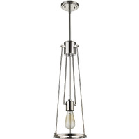 Jade 1-Light Polished Nickel Pendant With Vertical Structural Frames