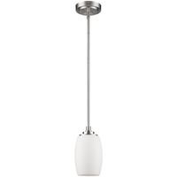 Silver Hanging Light With Frosted Glass Shade