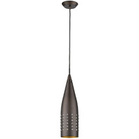 Narrow Bronze Hanging Light With Glass Studs