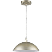 Silver Metal Hanging Light With Dome Shade