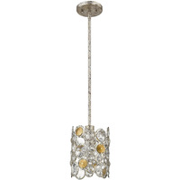 Vitozzi 1-Light Antique Silver Leaf Pendant