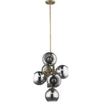 Lunette 6-Light Aged Brass Pendant